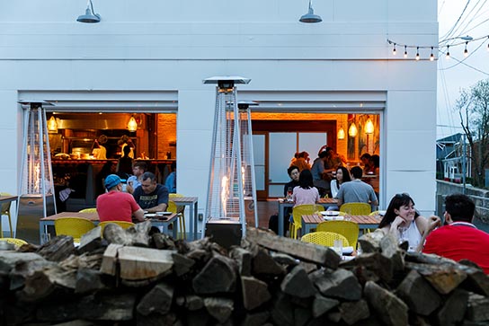 Outdoor dining at Spanish tapas restaurant, Little Star. 420 West Main St.